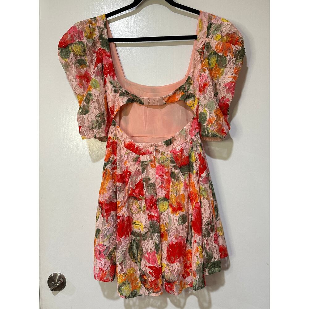 For Love And Lemons Floral Mini Dress - Pink and Red - Picture 9 of 14